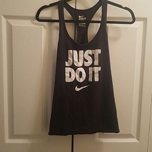 Black just do it Nike tank top with racer back